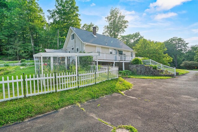 2031 Rte 302, Circleville, NY 10919 - rear view of house featuring a chimney and stairs