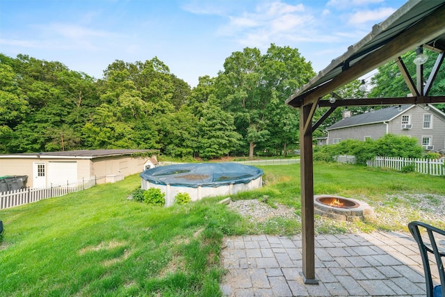2031 Rte 302, Circleville, NY 10919 - view of yard featuring a fire pit and a covered pool
