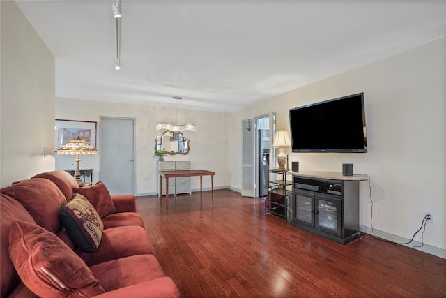 70-20 108th St Unit 5P, Forest Hills, NY 11375 - living room with dark wood finished floors and baseboards
