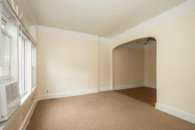 40-29 201st St Unit A, B, C, Bayside, NY 11361 - carpeted empty room featuring arched walkways and baseboards