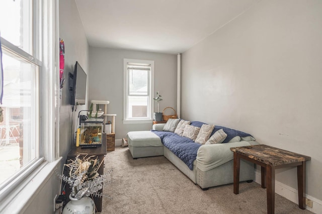 40-29 201st St Unit A, B, C, Bayside, NY 11361 - living area with carpet flooring and baseboards