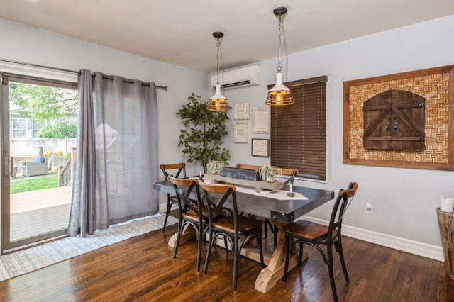35 Irenhyl Ave, Port Chester, NY 10573 - dining space with an AC wall unit and wood finished floors