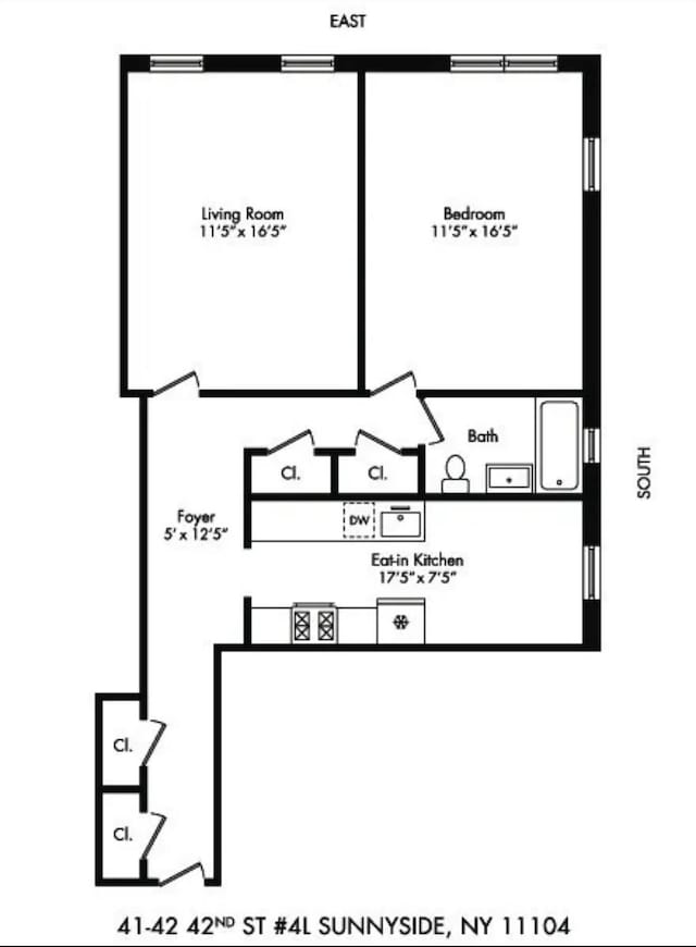 41-42 42nd St Unit 4L, Sunnyside, NY 11104 - view of home floor plan