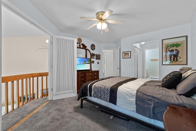 5 Rose Ests Unit 2, Walden, NY 12586 - carpeted bedroom with baseboard heating and a ceiling fan