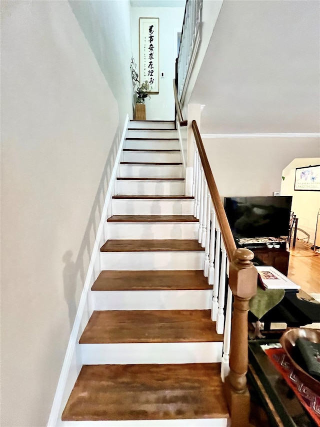 4328 195th St, Flushing, NY 11358 - stairs with wood finished floors and a towering ceiling