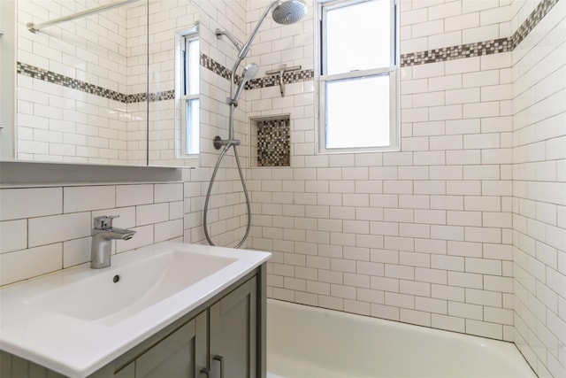 325 Palmer Ter Unit 1D, Mamaroneck, NY 10543 - full bathroom with vanity, shower / tub combination, and healthy amount of natural light