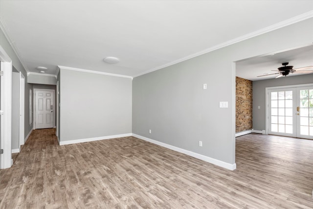 2080 Beech St, Wantagh, NY 11793 - unfurnished room featuring wood finished floors, crown molding, and ceiling fan