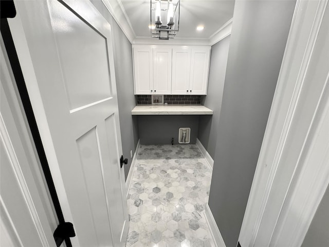 2080 Beech St, Wantagh, NY 11793 - washroom featuring an office area and ornamental molding