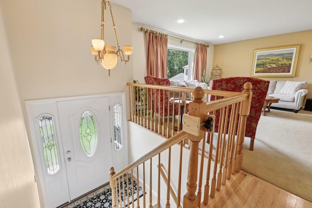 3 Hoyt Ct, Stony Point, NY 10980 - entrance foyer with a chandelier, recessed lighting, and wood finished floors