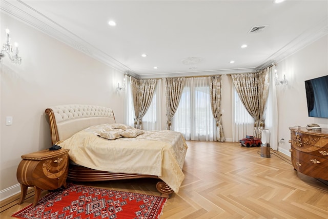 1190 Harbor Rd, Hewlett Harbor, NY 11557 - bedroom with crown molding and recessed lighting