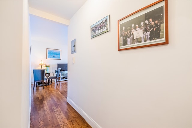 6109 39th Ave Unit J3, Woodside, NY 11377 - hall with dark wood-type flooring and baseboards