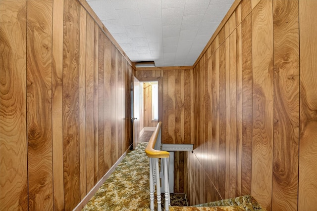 16 King St, Port Jervis, NY 12771 - hall featuring wooden walls and carpet floors
