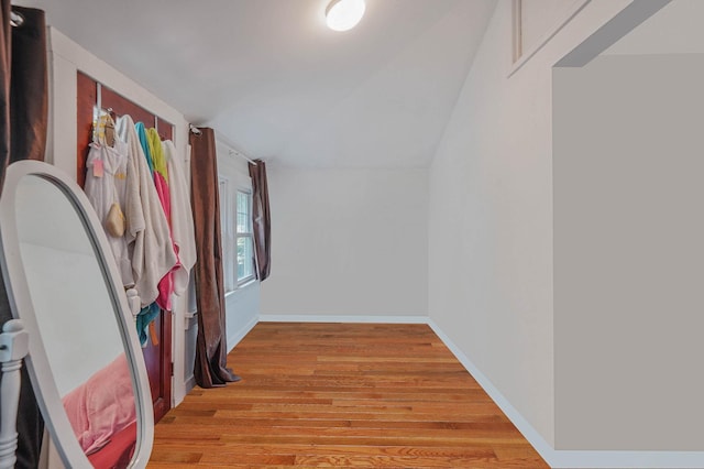 27 Dana Ave, Mastic, NY 11950 - spacious closet featuring vaulted ceiling and light wood-style floors