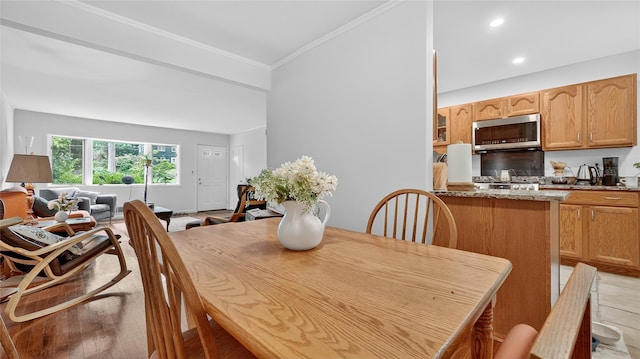7 Kings Ln, Montrose, NY 10548 - dining space featuring crown molding and light wood-style floors