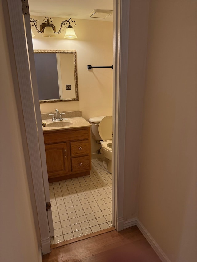 1012 Skyline Dr, Coram, NY 11727 - half bathroom featuring vanity and tile patterned floors