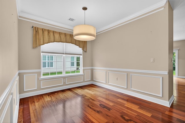 84 Jasmine Dr, Middletown, NY 10940 - unfurnished room featuring hardwood / wood-style floors, crown molding, wainscoting, and a decorative wall