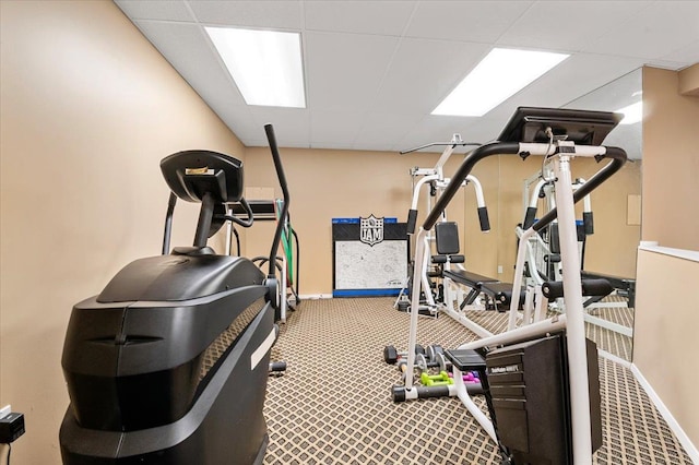 6 Laurelwood Ct, Dix Hills, NY 11746 - exercise room with a drop ceiling and carpet flooring