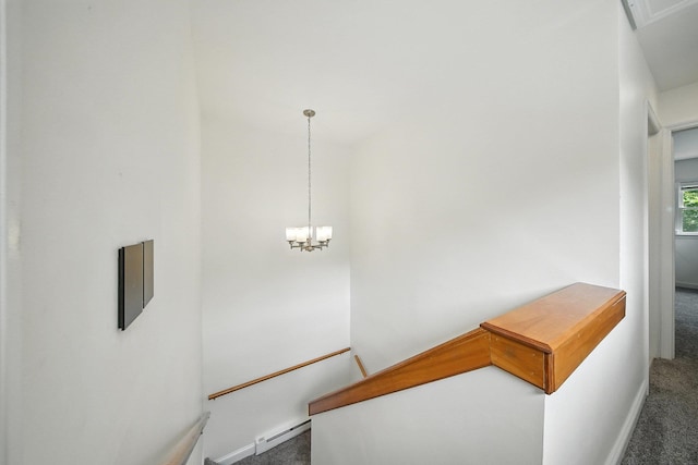 2 Woodland Way N, Ellenville, NY 12428 - stairway featuring carpet and a chandelier
