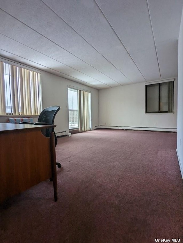 136-24 Maple Ave Unit 3B, Flushing, NY 11355 - exercise room with carpet floors and a baseboard heating unit