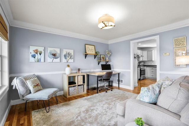 38 Southview Ct, Poughkeepsie, NY 12603 - office featuring crown molding and light wood-style floors