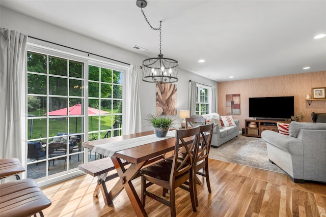 38 Southview Ct, Poughkeepsie, NY 12603 - dining area with a chandelier, light wood-style floors, and recessed lighting