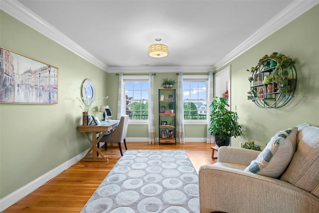 38 Southview Ct, Poughkeepsie, NY 12603 - home office with wood finished floors and crown molding