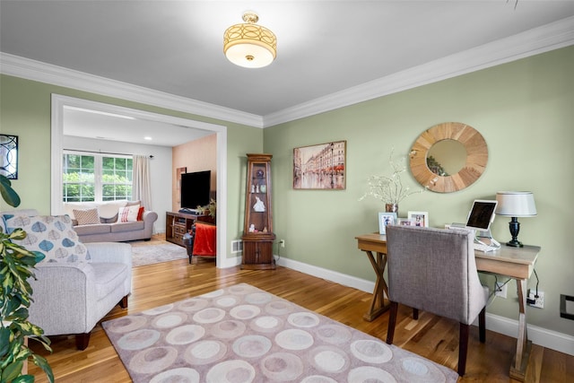 38 Southview Ct, Poughkeepsie, NY 12603 - office with wood finished floors and crown molding