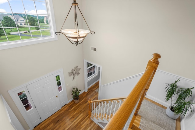 38 Southview Ct, Poughkeepsie, NY 12603 - foyer featuring wood finished floors and a high ceiling
