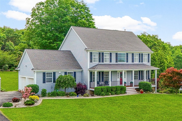 38 Southview Ct, Poughkeepsie, NY 12603 - colonial home featuring a porch, a front lawn, and driveway
