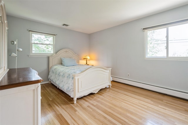 51 Lester Dr, Orangeburg, NY 10962 - bedroom with light wood-type flooring and a baseboard radiator