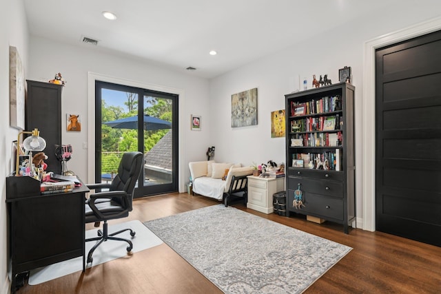 317 Old Mill Rd, Nissequogue, NY 11780 - office featuring dark wood-type flooring and recessed lighting
