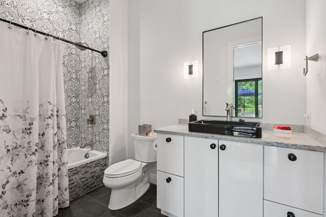 317 Old Mill Rd, Nissequogue, NY 11780 - full bathroom with vanity, tile patterned floors, and shower / tub combo