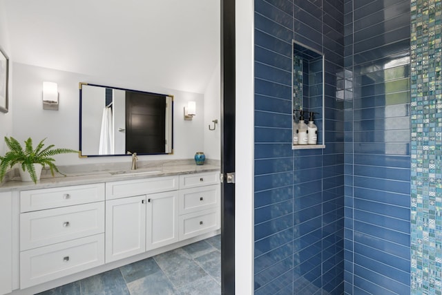 317 Old Mill Rd, Nissequogue, NY 11780 - bathroom with vanity and a tile shower