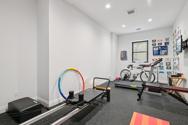 317 Old Mill Rd, Nissequogue, NY 11780 - exercise area featuring baseboards and recessed lighting