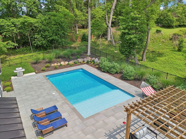 317 Old Mill Rd, Nissequogue, NY 11780 - view of pool featuring a patio, a fenced backyard, and view of scattered trees