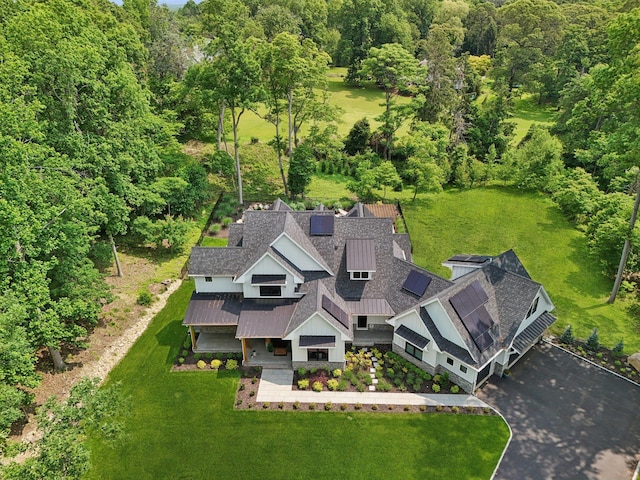 317 Old Mill Rd, Nissequogue, NY 11780 - aerial view of property and surrounding area with a heavily wooded area