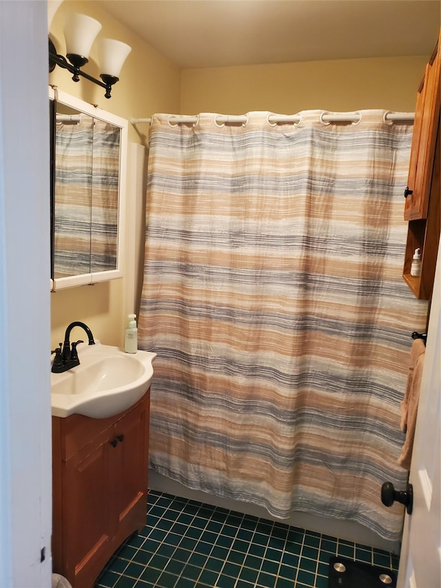 1106 Parkview Dr, Southfields, NY 10975 - bathroom with vanity, tile patterned floors, and curtained shower