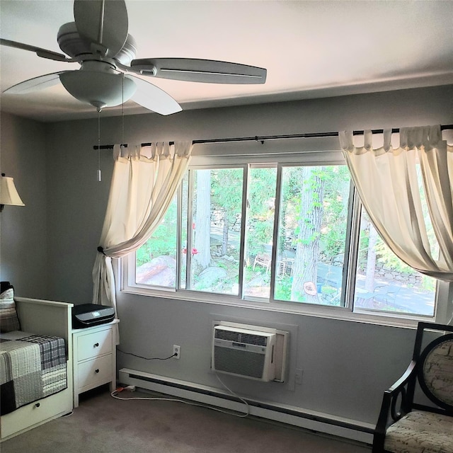 1106 Parkview Dr, Southfields, NY 10975 - bedroom with a wall mounted air conditioner, multiple windows, and carpet flooring