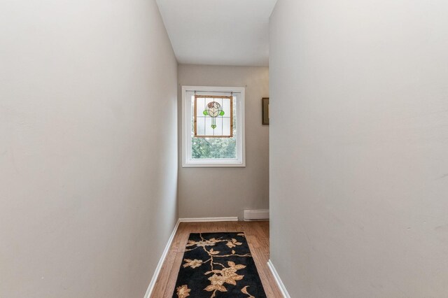 1106 Parkview Dr, Southfields, NY 10975 - corridor featuring wood finished floors and a baseboard heating unit