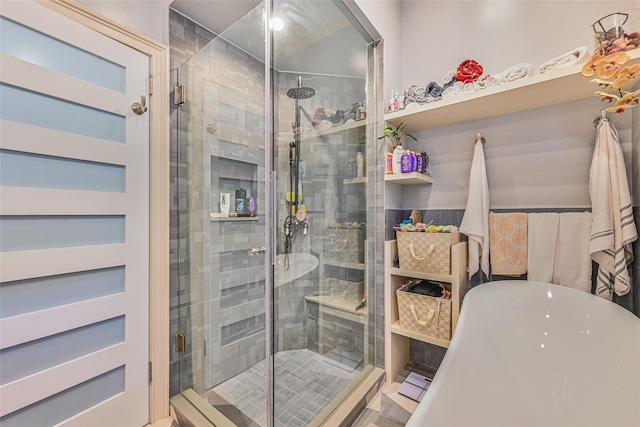 129 Guenther Ave, Valley Stream, NY 11580 - bathroom with a freestanding bath and a stall shower