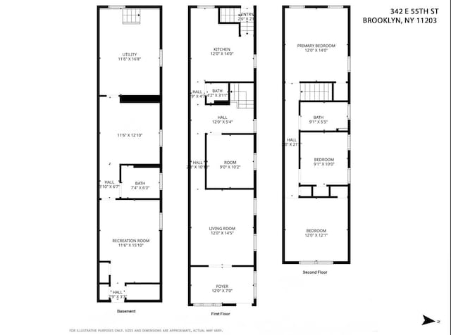 342 E 55th St, Brooklyn, NY 11203 - view of home floor plan