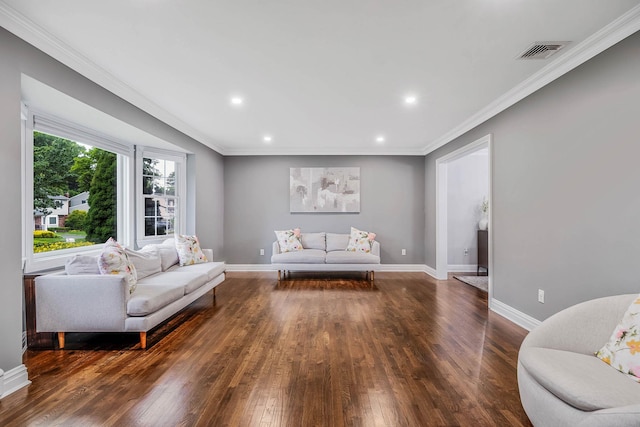 15 Format Ln, Smithtown, NY 11787 - living area with wood finished floors, recessed lighting, and crown molding