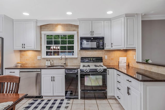 15 Format Ln, Smithtown, NY 11787 - kitchen with dishwasher, black microwave, range with gas cooktop, crown molding, and white cabinetry