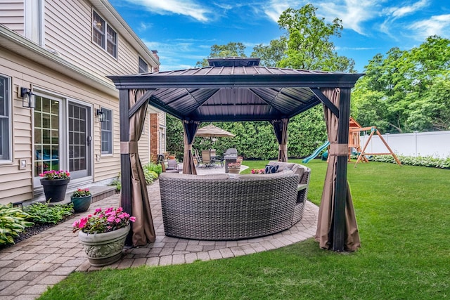 15 Format Ln, Smithtown, NY 11787 - view of patio / terrace featuring a gazebo and a playground