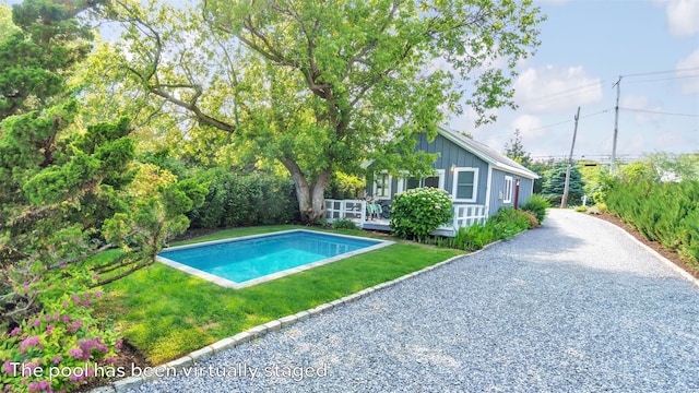 12910 Main Rd, East Marion, NY 11939 - swimming pool with a deck and a lawn