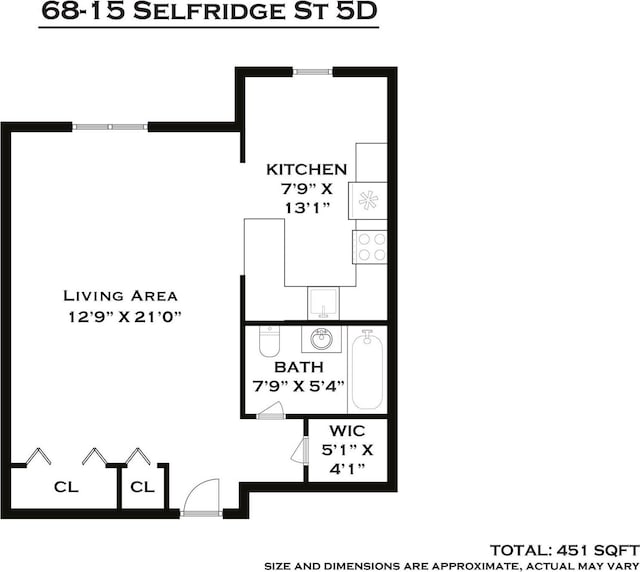 68-15 Selfridge St Unit 5D, Forest Hills, NY 11375 - view of room layout