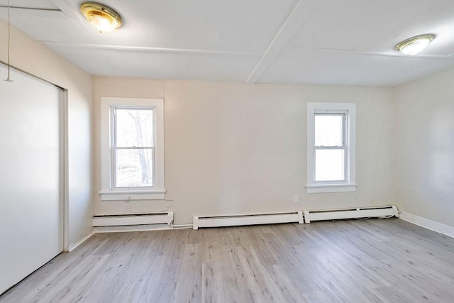 33 N Rte 303, Congers, NY 10920 - spare room featuring a baseboard heating unit and wood finished floors