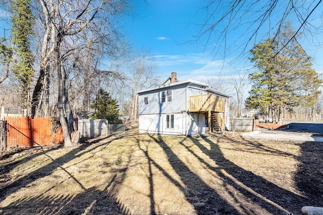 33 N Rte 303, Congers, NY 10920 - back of house with stairway and a chimney