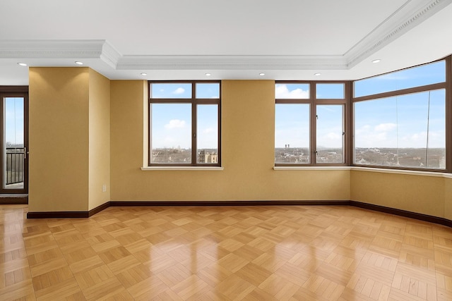 11201 Queens Blvd Unit 10B, Forest Hills, NY 11375 - empty room with crown molding and recessed lighting