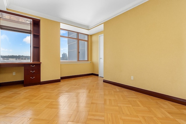 11201 Queens Blvd Unit 10B, Forest Hills, NY 11375 - empty room with ornamental molding and baseboards